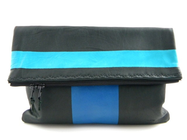 SALE/LAST ONE - Double Crossed Leather Statement Clutch