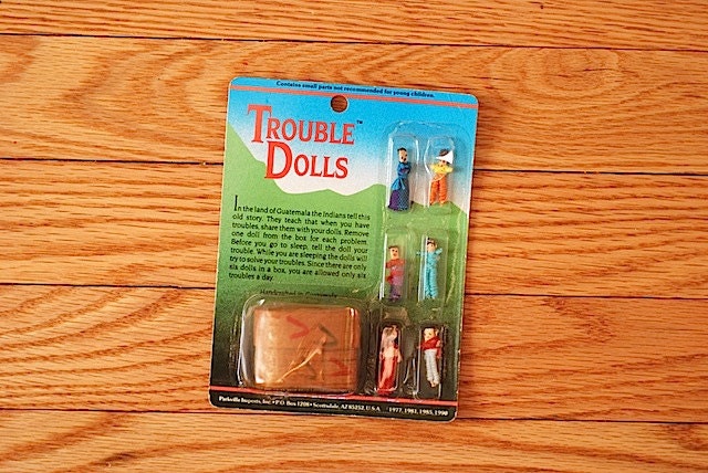 Vintage Trouble DOLLS, GIFT for Mom Wife Girlfriend, Toy Worry Dolls, Stress Reliever Dolls