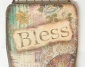 Wall Hanging, Shabby Chic Wall Hanging, VIntage Wall Art, Vintage Hook, Shabby Chic Hook, Bless Hook, by theemae74 on etsy