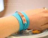Silk Ribbon Wrap Bracelet - Hand-stamped - Custom Message - Choose Your Symbols - Choose Your Colors