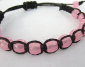 Shamballa Glow in the Dark Bracelet,  Pink Beaded Jewelry