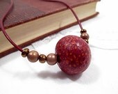 Red Choker Necklace Handmade Beaded Jewelry Bohemian Modern Mod Hippie Boho Women Short Birthday Anniversary