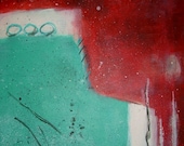 HARD TANGO, 16" X 20" X 5/8" Mixed media acrylic contemporary painting