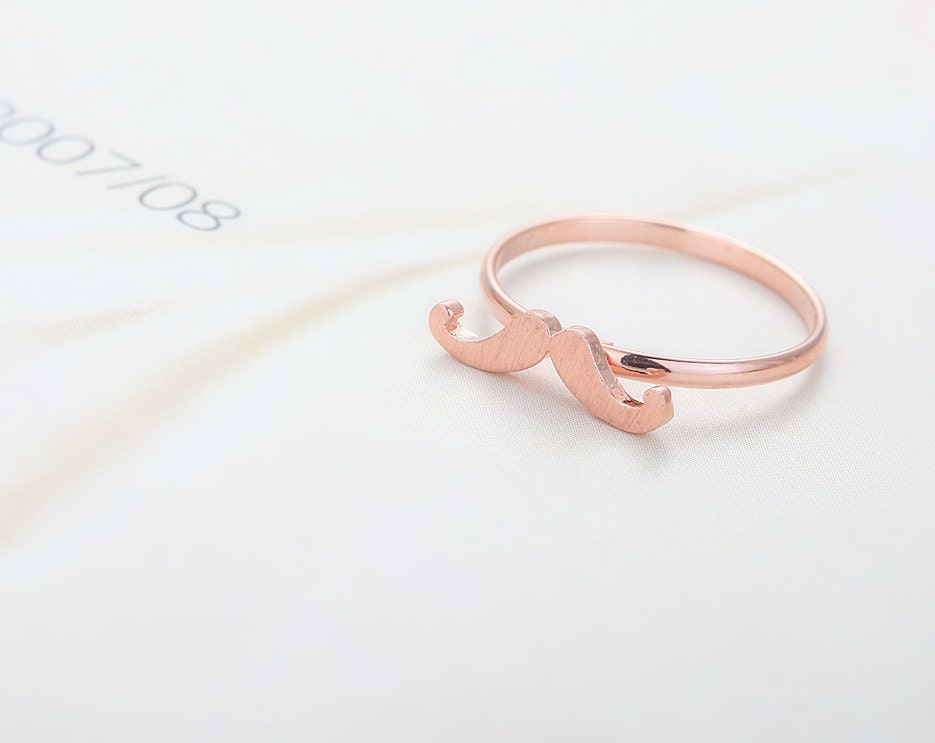 Adjustable Mustache Ring - Rose Gold // R0018-RG // Adjustable Ring, Everyday Jewelry, Birthday Gift, Simple, Chic