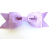 Lavender Wool Felt Bow Hair Clip.  For Infant, Toddler, Child, Teenager or Adult. Graceful by Anna on Etsy.