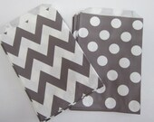 12 Gray Polka Dot Chevron Favor Bags Il_170x135