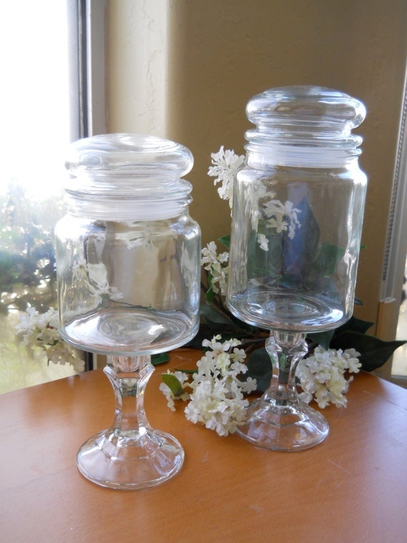 Apothecary Pedestal Candy Jars Wedding Candy Bar By Cyndalees