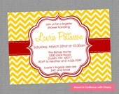 Printable Lingerie Shower Invitation - Shower Themed Chevron Invite - Colors and Text Customizable Il_170x135