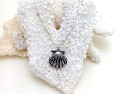 Casted Tiny Sunrise Shell Sterling Silver Necklace