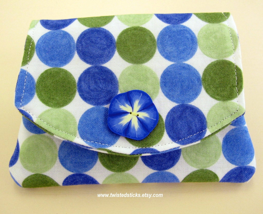 Credit Card Wallet, Business Card Wallet, Large Dots, Womens Wallet