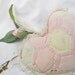 Quilted Heart Pin Cushion - Made From A Vintage Quilt - Old - Shabby - Pink and White