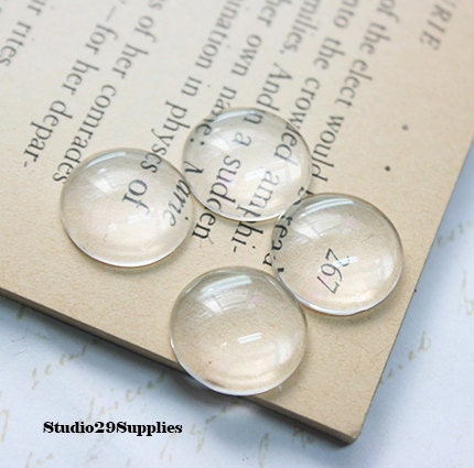 50pc 15mm glass cabochons for metal cameos