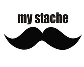 My Stache Mustache Vinyl Decal Jar Piggy Bank Vinyl Sticker Everything Else