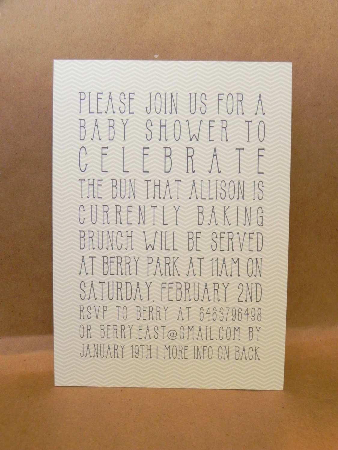 Birthday Party / Baby Shower Chevron / Girl or Boy / Custom Small Invitation / Party / Dinner / Mint and Gray / Save the Date