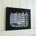 Amsterdam Canal Houses - Screenprint Stretched on Canvas - White on Black - Extra Large