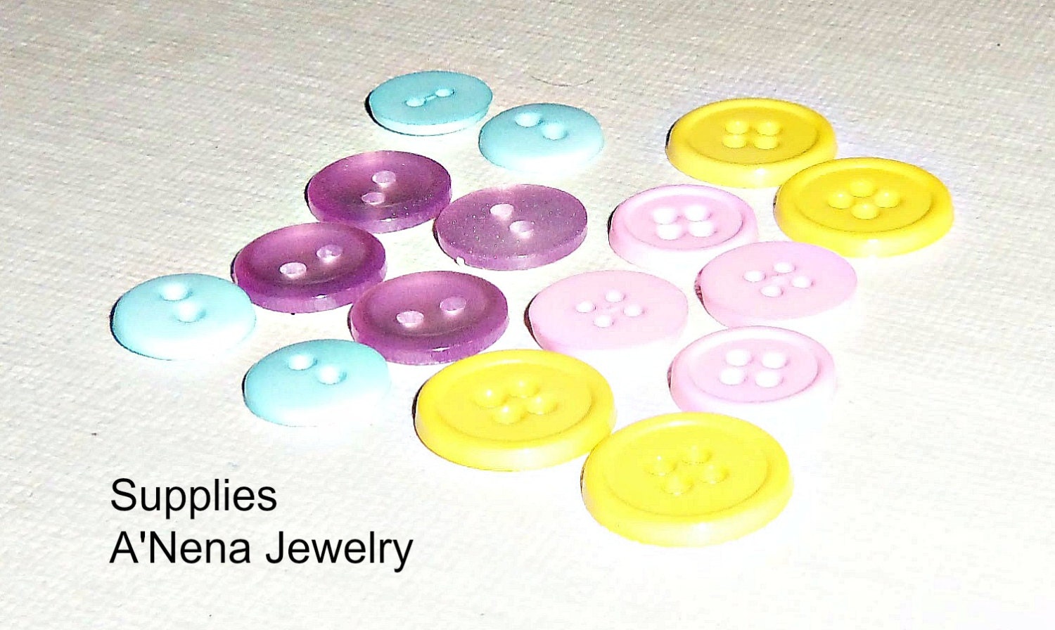 Buttons 15 Vintage Colorful - Assorted Sizes and Designs