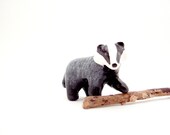Badger Miniature Figurine - Polymer Clay Badger - Badger Totem - Badger Pocket Totem