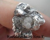Raw Rough uncut Diamond ring - 0.9 Carat - size 7.5 - Handmade sculpted jewelry