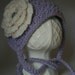 READY TO SHIP Sugar Plum Crochet Baby Girl Pixie Hat Bonnet Lavender Purple Newborn photo prop