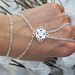 Silver Plated Slave Bracelet, Filigree Bracelet Ring, Floral Charm Bracelet, Hand Chain, Slave Bracelet Ring, Hand Jewelry, Custom Sized