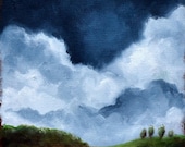 SALE 20% OFF Landscape painting, original oil, thunderstorm, clouds, wall art, home decor - Stormscape series fiftyseven