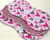 Burp cloths contoured, baby girl, ragged edges, burp rags, burpcloths, burprags, circles, spring,