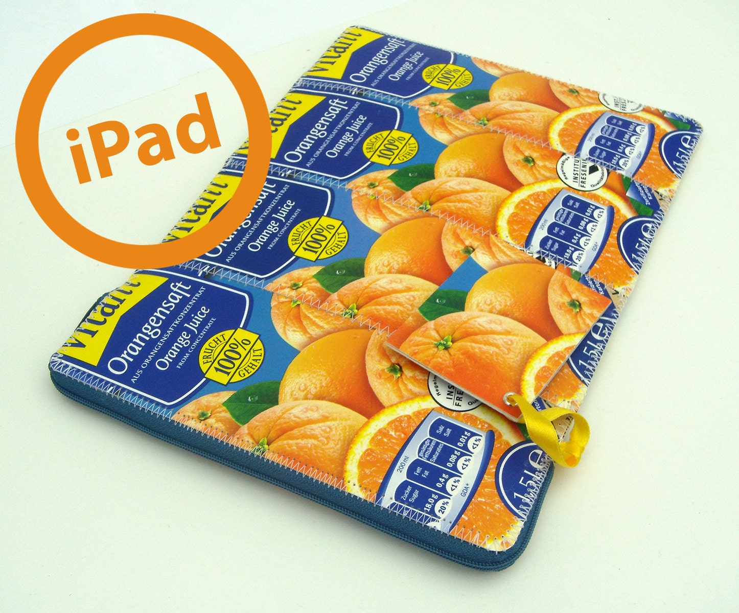 ipad cover, tablet case, xoom sleeve, nook color cover, orange juice