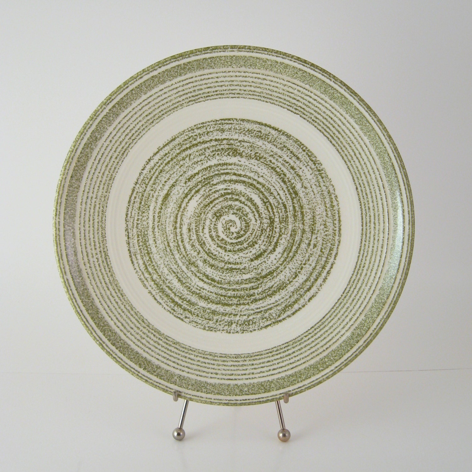 Vintage Dinner Plate, El Verde by Max Schonfeld, Mid-Century Casual Ironstone Dinnerware, 1950s 1960s