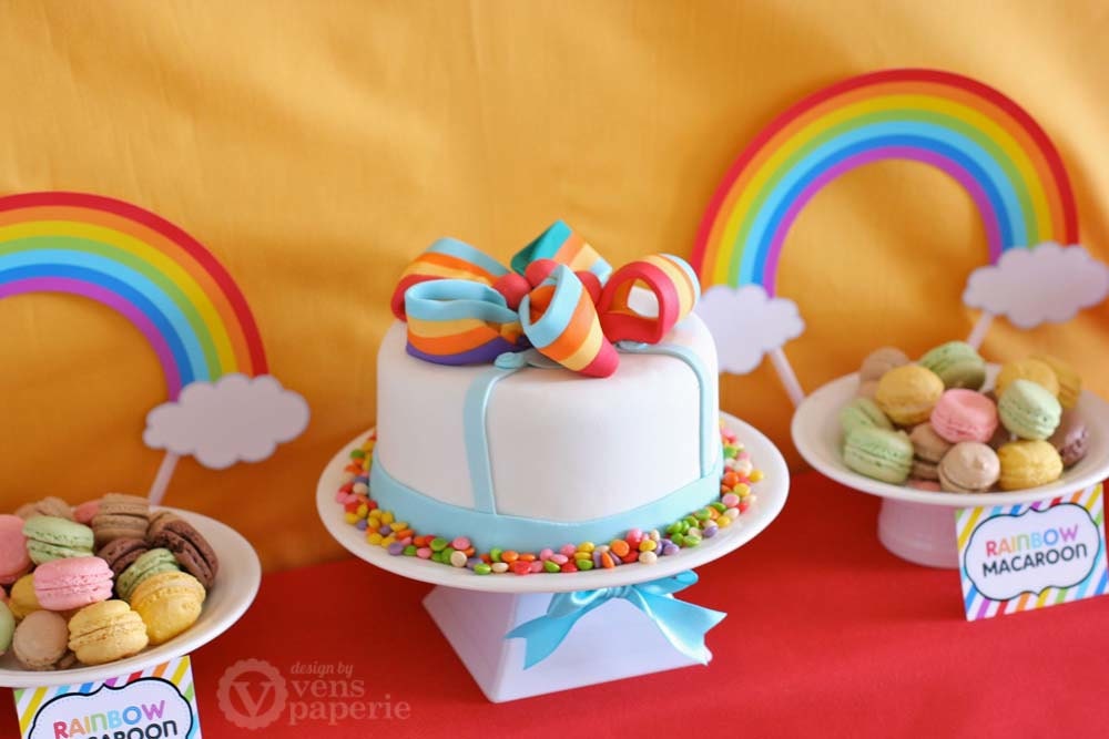 DIY PRINTABLE Invitation Card - Rainbow Birthday Party Invitation - PS808CA1a1