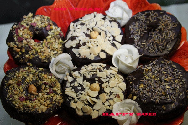 Vegan Gluten free chocolate donuts sampler  love,healthy,natural,gluten free, wedding,birthday.