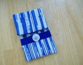 Hand Woven Plarn Sun-glass Case - Blue and White