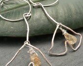 Princeton Ginkgo Sentry Leaf Earring in Sterling Silver and Citrine