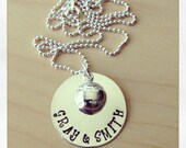 Sterling Silver Hand Stamped Baseball/Softball Personalized Necklace