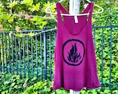 American Apparel Racerback Tank Dauntless Symbol Divergent Inspired Tri-Cranberry