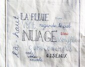 Tag cloud tote bag - spring bag - handembroidered