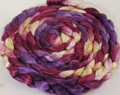 Hand- dyed cultivated silk roving  - Ophelia 2- ( 1.9 oz.)