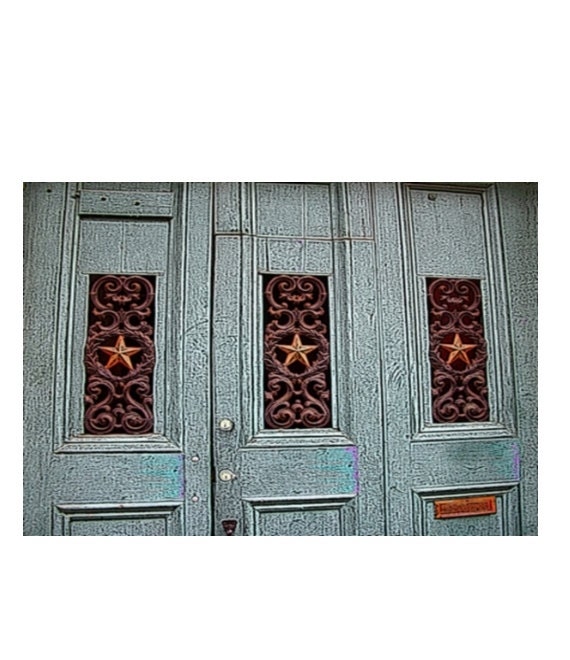 New Orleans Architecture Fine Art, Stars in Iron, French Quarter Door Print, Ready to Frame 4x6 Art Print