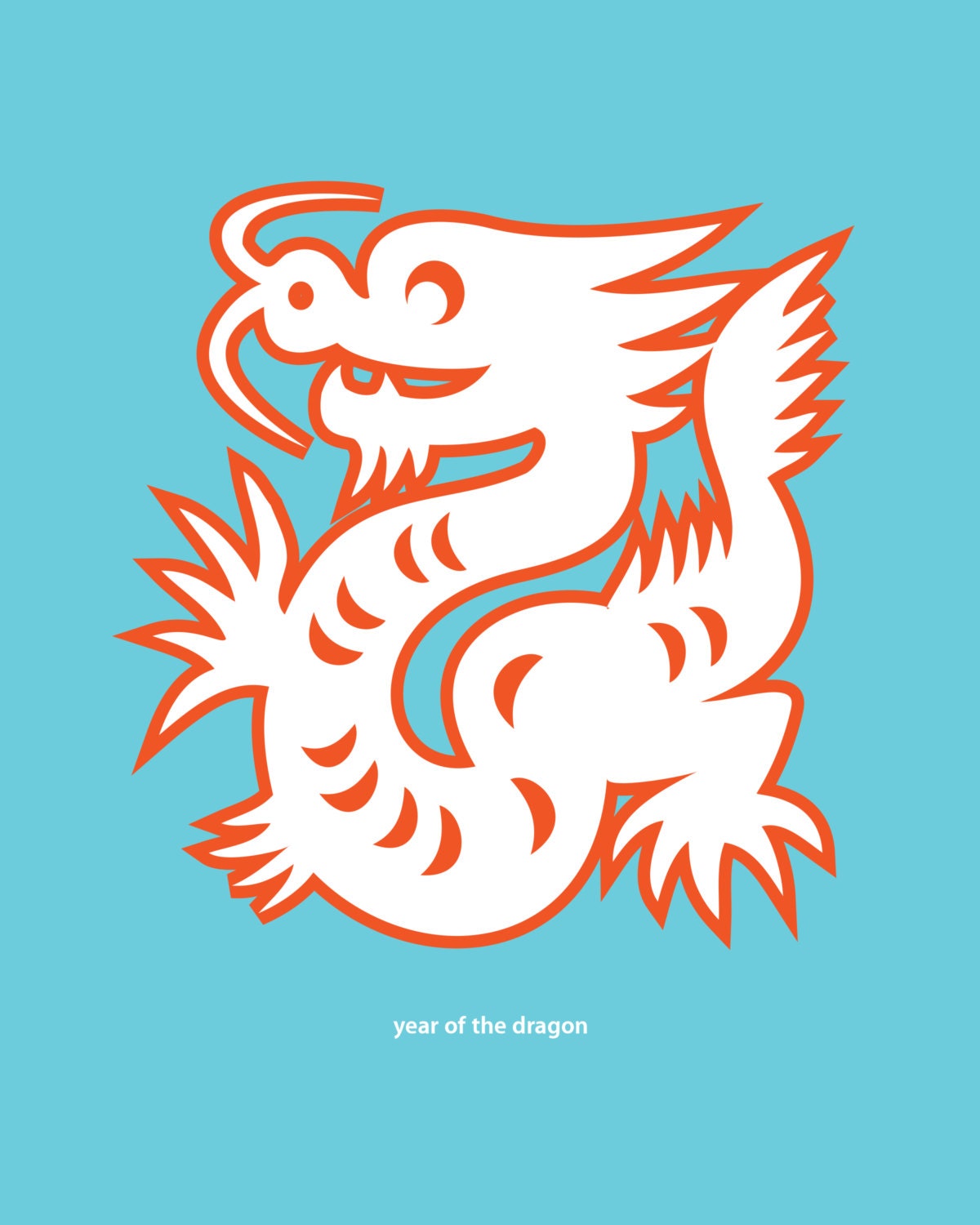 Year of the Dragon Modern Home Decor Wall Art 8X10