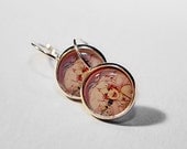 Jem Earrings, Epoxy Dome Dangle Earrings, Jem and the Holograms Silver Plated Earrings, 1980s retro cartoon
