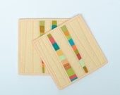 Modern Pot Holders, Peach Potholders, Hot Pad, Quilted Potholders