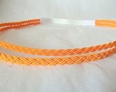 Bright Orange Headband, Double Strand Headband, Orange Rope Headband