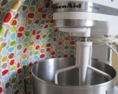 4 and 5 quart - Quilted Kitchen-Aid Mixer Cover - Mod Century - Grey Dots Pod Stripes Multi from Moda - Birthday Wedding Shower Gift