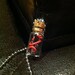 Mini Glass Bottle Pendant Necklace Black Red Wire