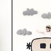 CLOUD shaped pillow - white and blue or grey stripes, soft knitted cushion