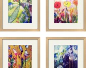 SET of ANY 4 PRINTS 8x10, original painting, abstract art, landscape, wall decor, botanical art, Australian art, botanical print, home decor