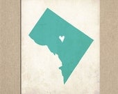 Washington D.C. Love State Customizable Art Print