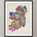 Ireland Eire County Text map, Art Print 18x24 inch (224)