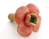 Wine Stopper- Pink Peony flower and new cork for luxe hostess gift. Special edition. Springtime home decor.