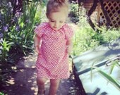 Red Skinny Stripe Chevron Dress // Toddler Dress // 6 months - 10 years
