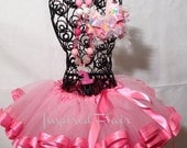 1st Birthday Princess Crown with Number Tutu Set- Pink Tutu Skirt, Chunky Necklace and Happy Birthday Hair Bow- Baby Girl